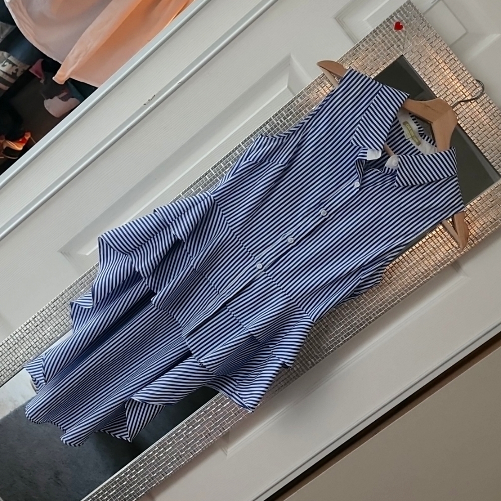 High low button down shirt